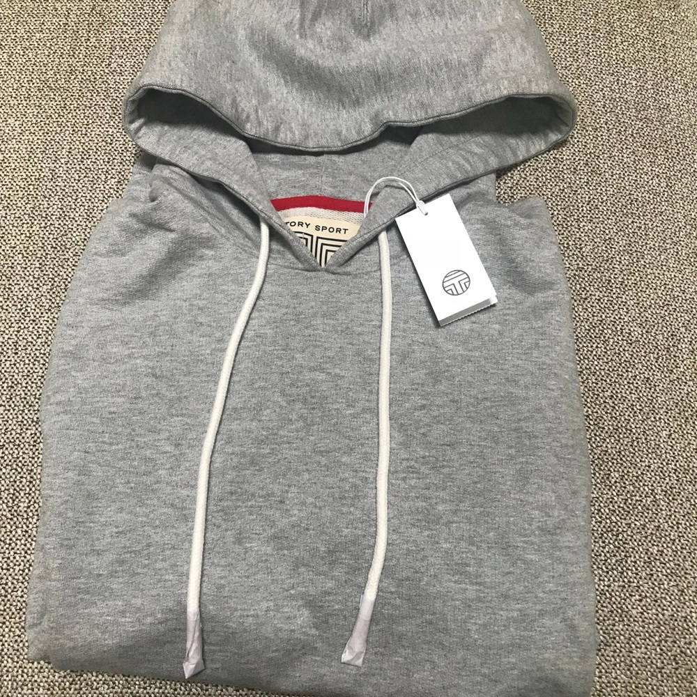 Tory Burch Sport Hooded Sweatshirt Hoodie Gray